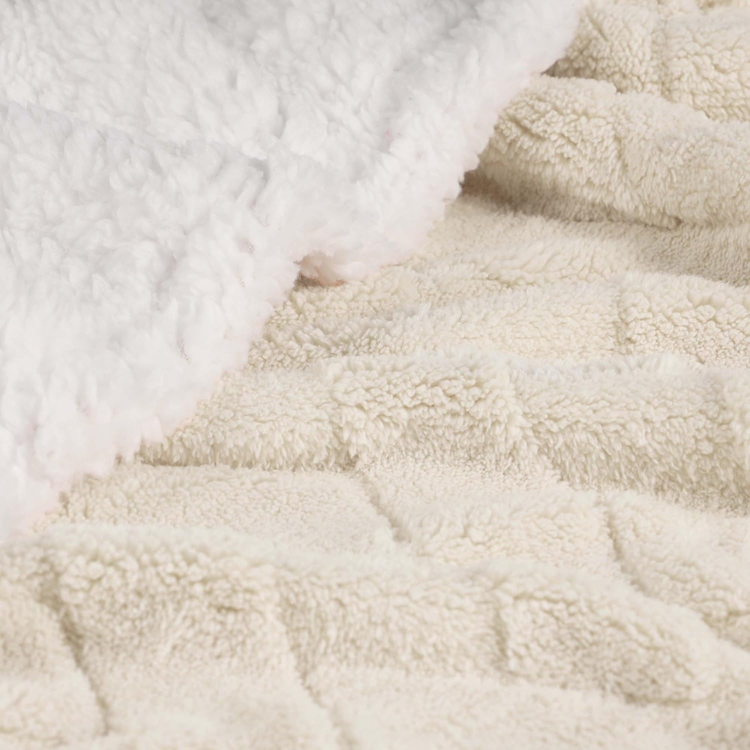 image:imageSUPERIOR Fleece Reversible Lattice Blanket Decorative Blankets for Bedroom Sofa Fuzzy Plush Fluffy Soft Cute Room Decor Beautiful Cover Comfort Essentials Nuuk Collection FullQueen RustIvory