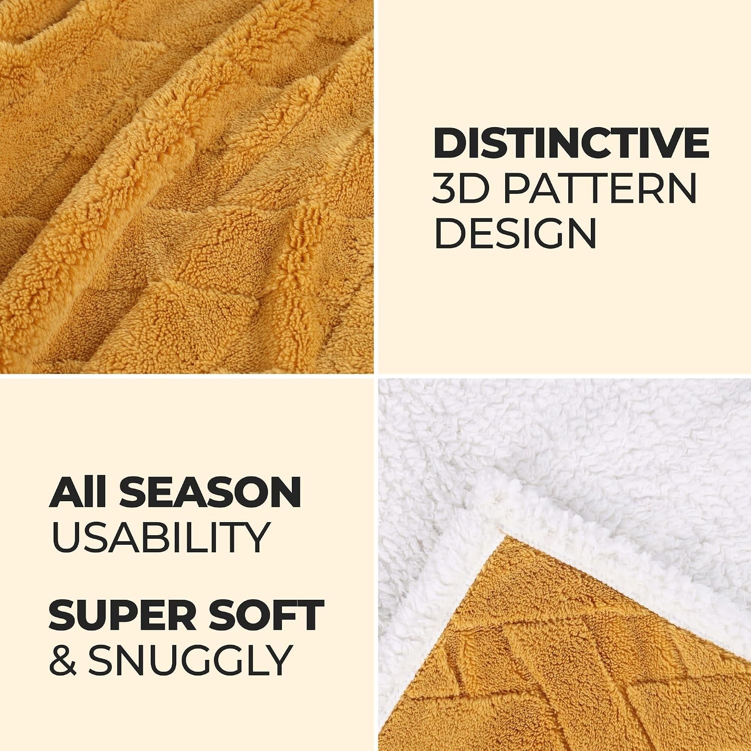 image:imageSUPERIOR Fleece Reversible Lattice Blanket Decorative Blankets for Bedroom Sofa Fuzzy Plush Fluffy Soft Cute Room Decor Beautiful Cover Comfort Essentials Nuuk Collection FullQueen RustGold