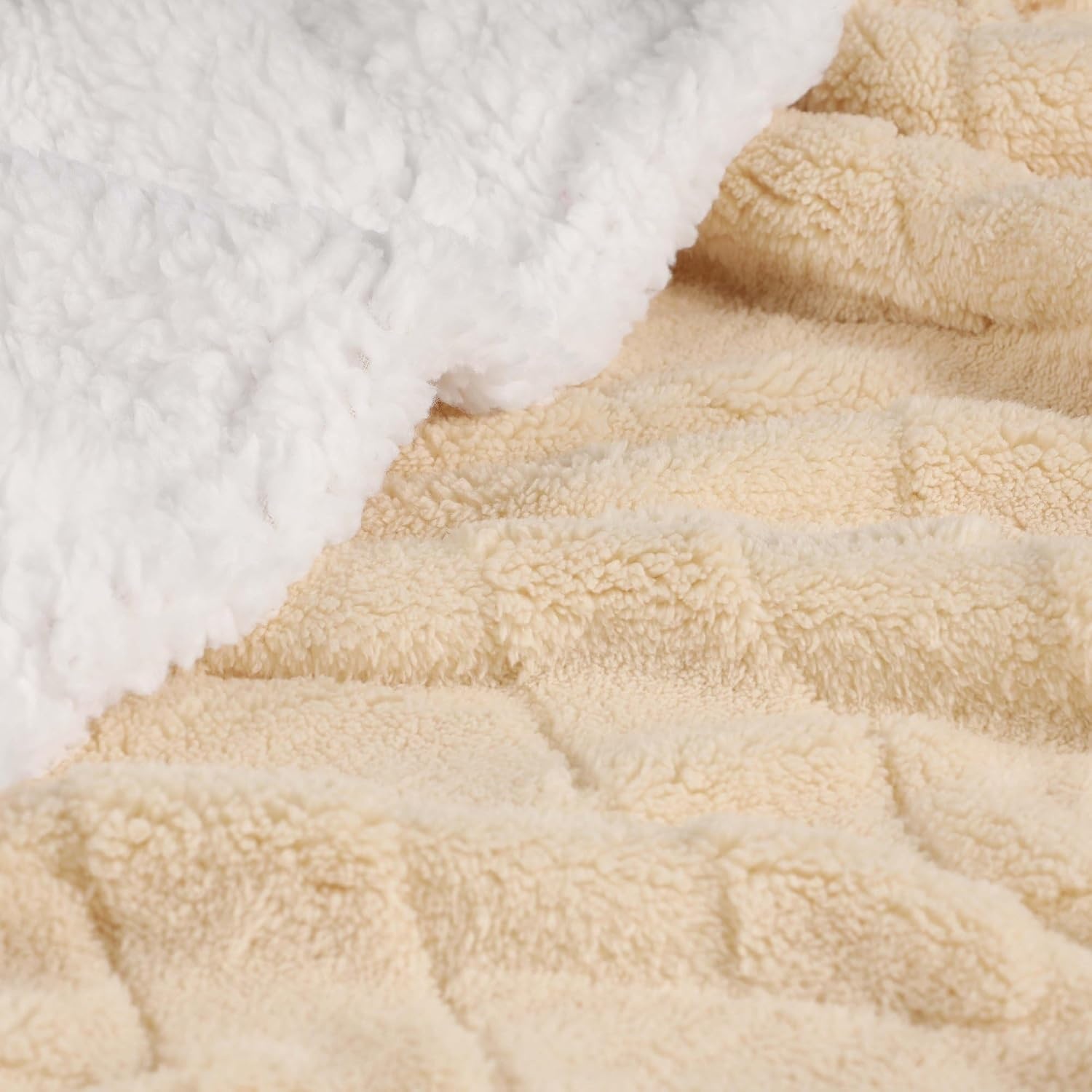 image:imageSUPERIOR Fleece Reversible Lattice Blanket Decorative Blankets for Bedroom Sofa Fuzzy Plush Fluffy Soft Cute Room Decor Beautiful Cover Comfort Essentials Nuuk Collection FullQueen RustCream