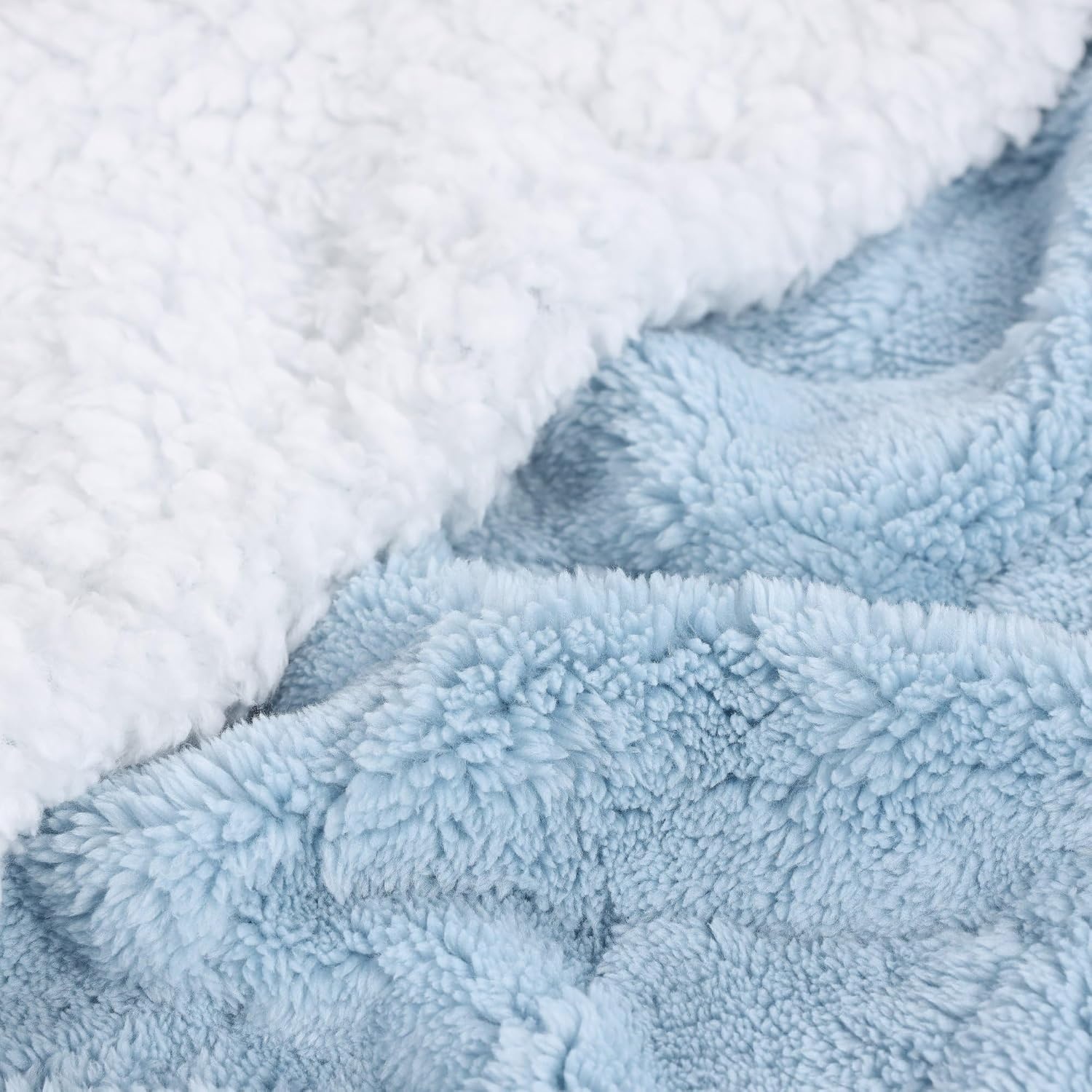 image:imageSUPERIOR Fleece Reversible Lattice Blanket Decorative Blankets for Bedroom Sofa Fuzzy Plush Fluffy Soft Cute Room Decor Beautiful Cover Comfort Essentials Nuuk Collection FullQueen RustLight Blue