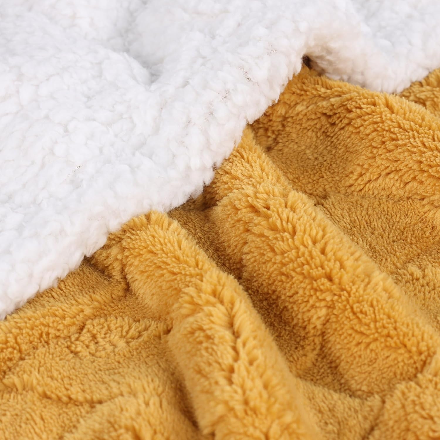 image:imageSUPERIOR Fleece Reversible Lattice Blanket Decorative Blankets for Bedroom Sofa Fuzzy Plush Fluffy Soft Cute Room Decor Beautiful Cover Comfort Essentials Nuuk Collection FullQueen RustGold