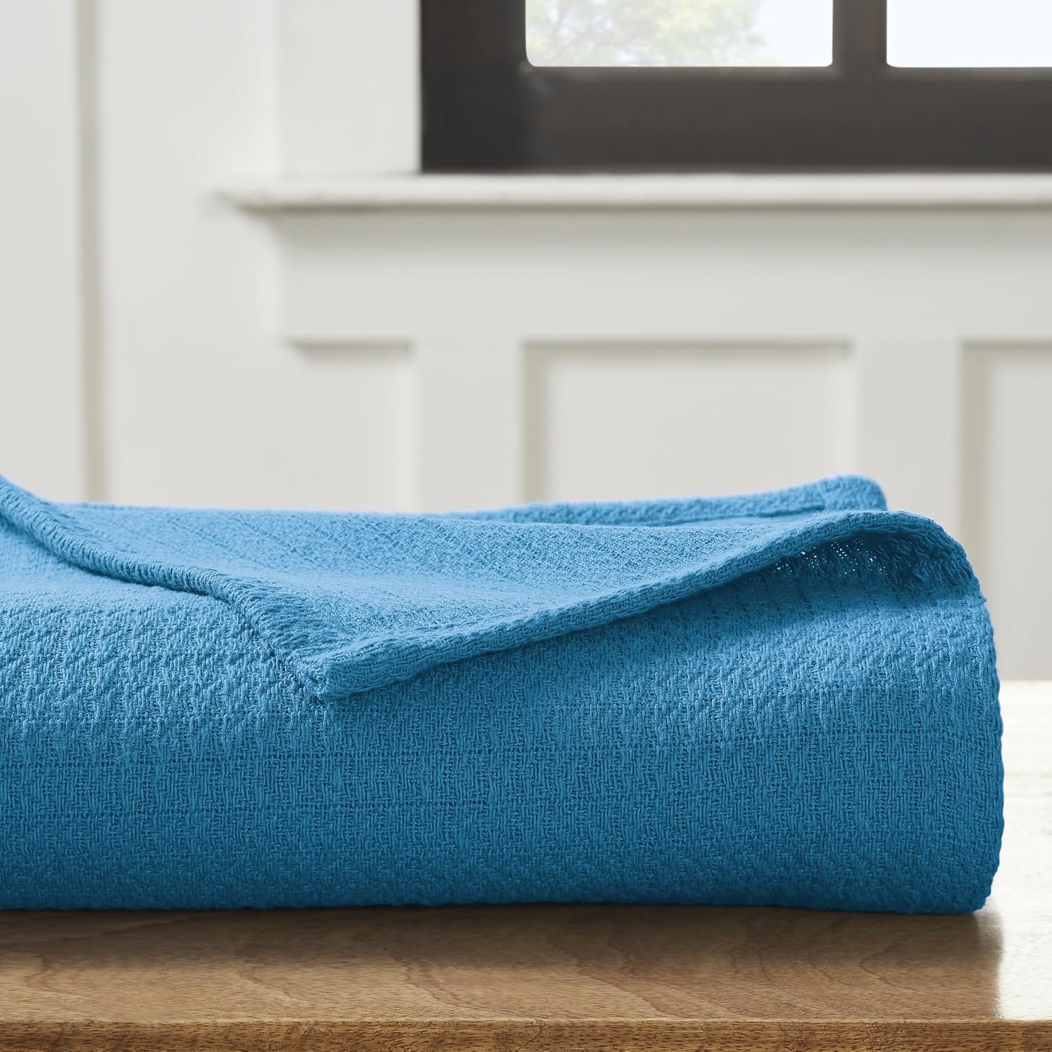 image:imageSuperior Cotton Blanket Lightweight Soft Breathable Comfy Bedding FullQueen TurquoiseAzure Z