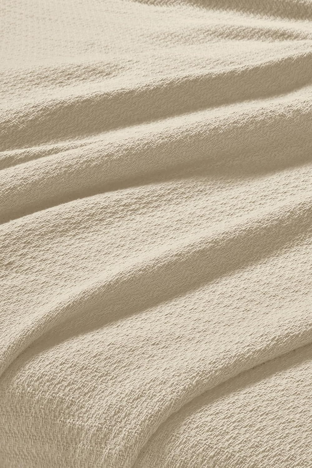 image:imageSuperior Cotton Blanket Lightweight Soft Breathable Comfy Bedding FullQueen TurquoiseIvory Z
