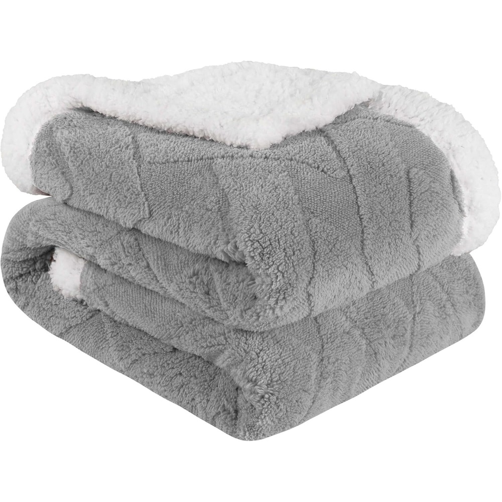 image:imageSUPERIOR Fleece Reversible Lattice Blanket Decorative Blankets for Bedroom Sofa Fuzzy Plush Fluffy Soft Cute Room Decor Beautiful Cover Comfort Essentials Nuuk Collection FullQueen RustPlatinum