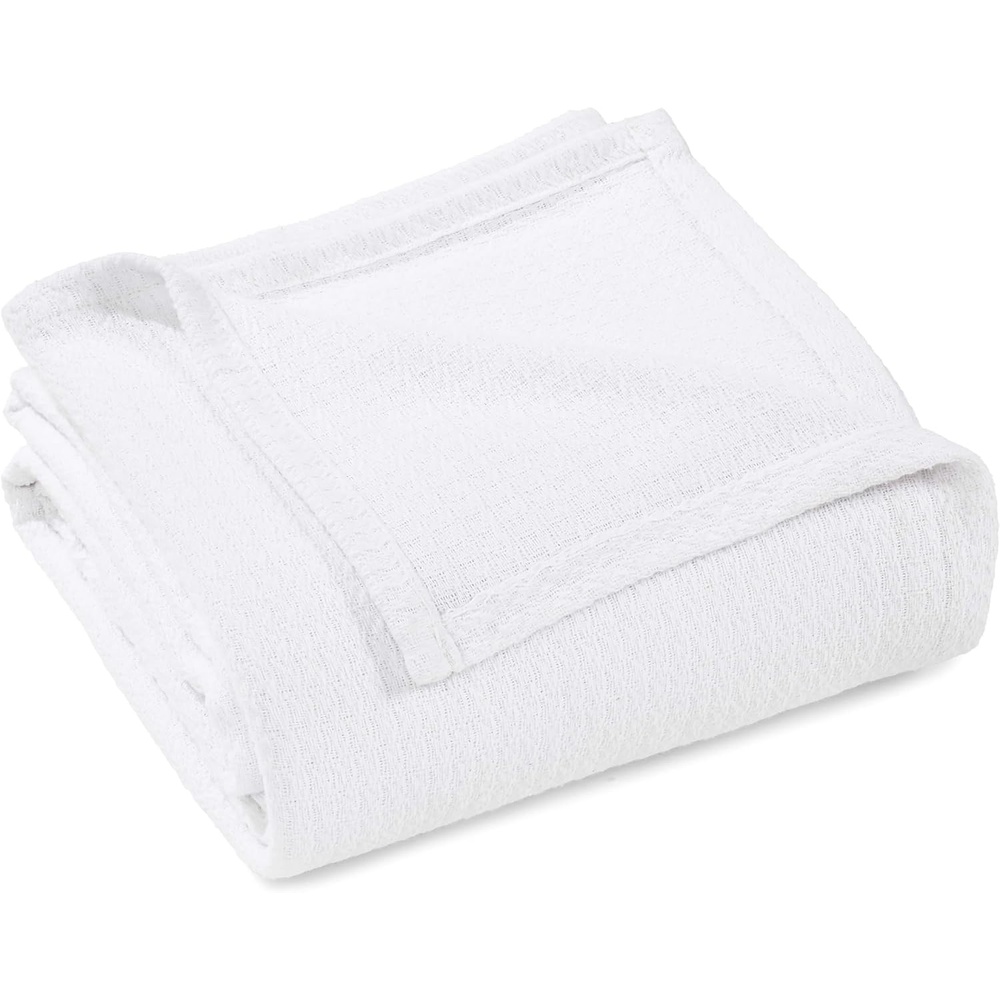 image:imageSuperior Cotton Blanket Lightweight Soft Breathable Comfy Bedding FullQueen TurquoiseWhite Z