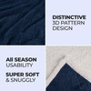 SUPERIOR Fleece Reversible Lattice Blanket, Decorative Blankets for Bedroom, Sofa, Fuzzy, Plush, Fluffy, Soft, Cute Room Decor, Beautiful Cover, Comfort Essentials, Nuuk Collection, Full/Queen, Rust(Navy Blue)