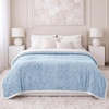 SUPERIOR Fleece Reversible Lattice Blanket, Decorative Blankets for Bedroom, Sofa, Fuzzy, Plush, Fluffy, Soft, Cute Room Decor, Beautiful Cover, Comfort Essentials, Nuuk Collection, Full/Queen, Rust(Light Blue)