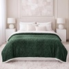 SUPERIOR Fleece Reversible Lattice Blanket, Decorative Blankets for Bedroom, Sofa, Fuzzy, Plush, Fluffy, Soft, Cute Room Decor, Beautiful Cover, Comfort Essentials, Nuuk Collection, Full/Queen, Rust(Green)