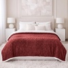 SUPERIOR Fleece Reversible Lattice Blanket, Decorative Blankets for Bedroom, Sofa, Fuzzy, Plush, Fluffy, Soft, Cute Room Decor, Beautiful Cover, Comfort Essentials, Nuuk Collection, Full/Queen, Rust(Poppy Red)
