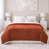 SUPERIOR Fleece Reversible Lattice Blanket, Decorative Blankets for Bedroom, Sofa, Fuzzy, Plush, Fluffy, Soft, Cute Room Decor, Beautiful Cover, Comfort Essentials, Nuuk Collection, Full/Queen, Rust(Rust)