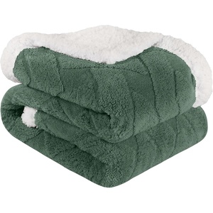SUPERIOR Fleece Reversible Lattice Blanket, Decorative Blankets for Bedroom, Sofa, Fuzzy, Plush, Fluffy, Soft, Cute Room Decor, Beautiful Cover, Comfort Essentials, Nuuk Collection, Full/Queen, Rust(Green)