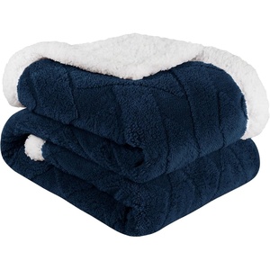 SUPERIOR Fleece Reversible Lattice Blanket, Decorative Blankets for Bedroom, Sofa, Fuzzy, Plush, Fluffy, Soft, Cute Room Decor, Beautiful Cover, Comfort Essentials, Nuuk Collection, Full/Queen, Rust(Navy Blue)