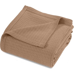 Superior Cotton Blanket, Lightweight, Soft Breathable Comfy Bedding, Full/Queen, Turquoise(Camel – Z)