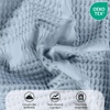 SUPERIOR Waffle Weave Cotton Blanket, Comfy Blanket for Bedroom Decor, Picnic, Beach, Traveling, Bedding Essentials, Bed Cover, Couch, Lounging, Geometric Design, Mai Collection, Throw, Platinum(Light Blue)