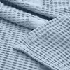 SUPERIOR Waffle Weave Cotton Blanket, Comfy Blanket for Bedroom Decor, Picnic, Beach, Traveling, Bedding Essentials, Bed Cover, Couch, Lounging, Geometric Design, Mai Collection, Throw, Platinum(Light Blue)