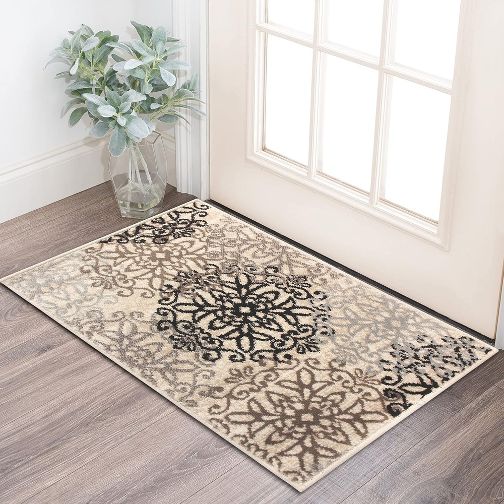 image:imageSUPERIOR Indoor Area Rug Modern Floral Design 2x3 BeigeBeige