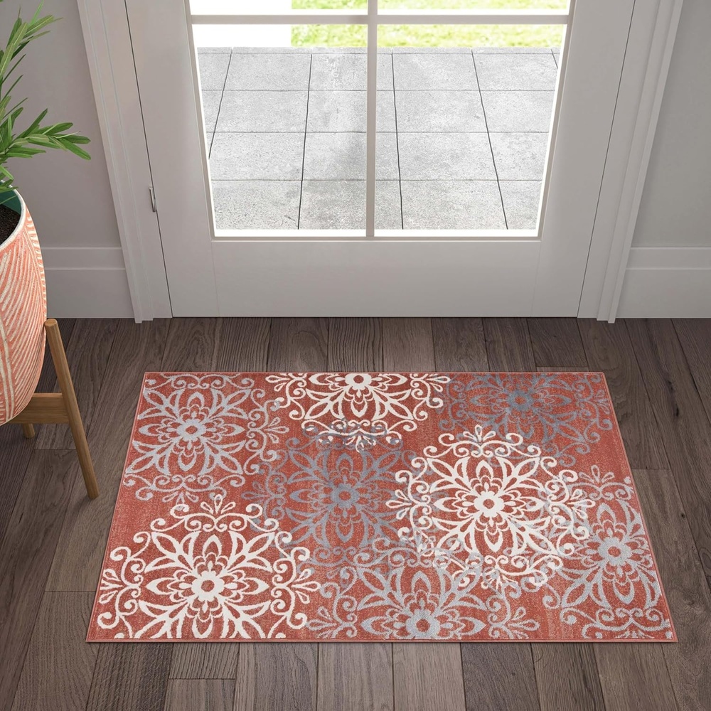 image:imageSUPERIOR Indoor Area Rug Modern Floral Design 2x3 BeigeBeigered