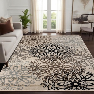 SUPERIOR Indoor Area Rug, Modern Floral Design, 2’x3′, Beige(Beige-ivory)